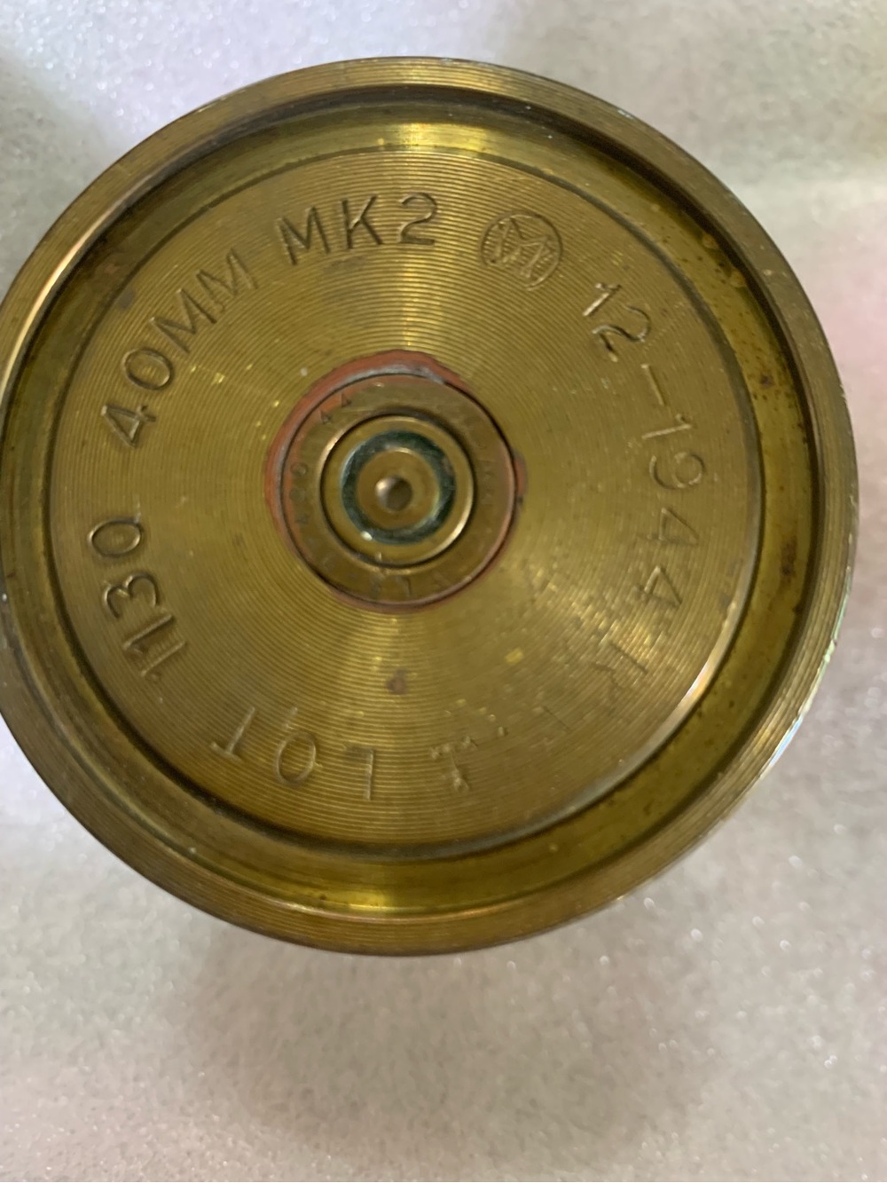 1944 World War II  40 MM  mk2 Brass Shell Casing